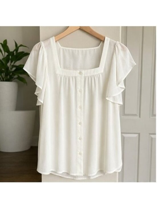 Dresses & Skirts - Ivory Pleated Blouse